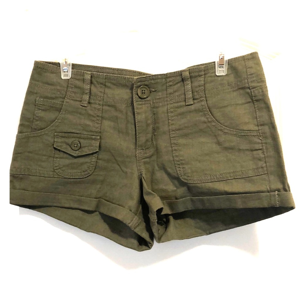 LEI OLIVE GREEN LINEN/COTTON SIZE 3 SHORTS